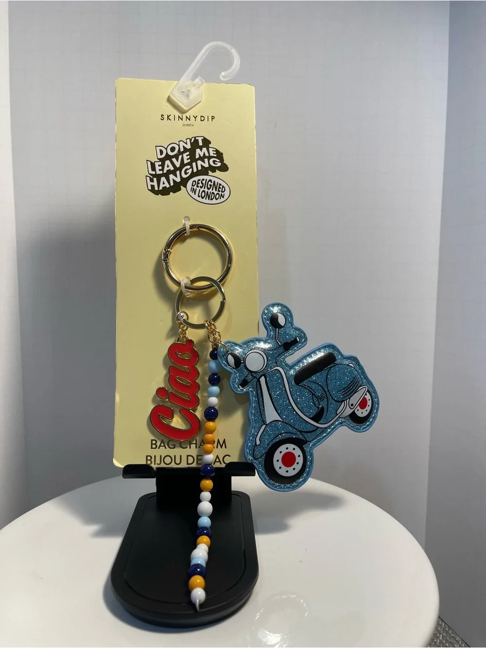 Skinnydip London Ciao Vespa Scooter Keychain Bag Charm - NWT **
